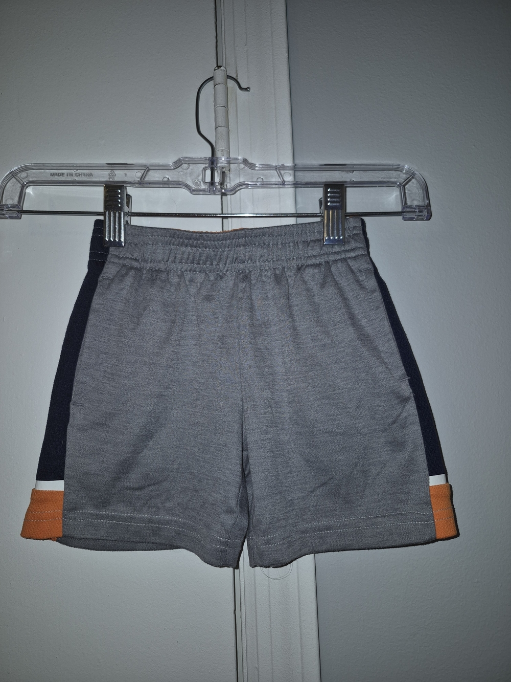 Source Unknown Boys 18 Months Gray Active Shorts with Navy & Orange Trim